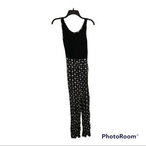 Exhilaration Women's Jumpsuit, Black & White w/ Open Back Size XS